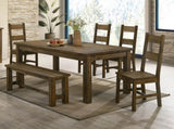 Set of 2 Wooden Dining Chairs in Rustic Golden Brown B016P223112