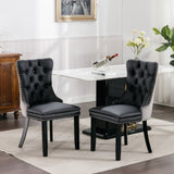 Furniture,Modern, High-end Tufted Solid Wood Contemporary PU and Velvet Upholstered Dining Chair 36795313