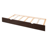 ZNTS Full Size Daybed Wood Bed with Twin Size Trundle,Espresso WF295131AAP