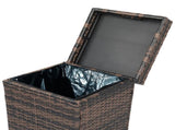 With Top Cover Iron Frame Rattan Trash Can Brown Gradient 87596867