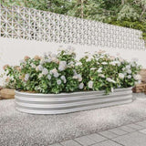 Raised Garden Bed Outdoor, Oval Large Metal Raised Planter Bed for for Plants, Vegetables, and 09888729