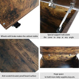 Storage Chest, Storage Trunk on Wheels with Brakes, Sturdy Storage Bench Supports 300 lb, Wooden GL-W1785136023