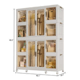 ZNTS Portable Wardrobe Closet Storage Organizer for Clothes,Clothes Dresser,12 Magnetic Doors-12 Cubes & W2699P184784