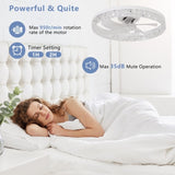 ZNTS Modern Acrylic Ceiling Fan Light with Remote Control, Dimmable LED Chandelier, 6-Speed Adjustable, W1340P200008