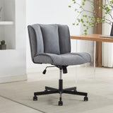 ZNTS Armless Desk Chairs with Wheels Office Chair Vanity Chair with Technical Cloth Adjustable Swivel W2725P207702