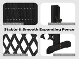 Set of 2 Retractable Cedar Wood Fences Flat-Bottom Style Black 64850953