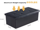 30 Inch Folding Ottoman With Storage Bench, Bedside Storage Bench With Leather Top Cover and 19727612