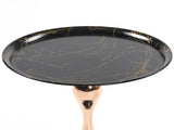 Mermaid Tail End Coffee Table Round Side Table, Modern Metal Pedestal Table, Minimalist Accent Table W2664P232839
