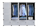 16 Cube Organizer Stackable Plastic Cube Storage Shelves Design Multifunctional Modular Closet 12112810