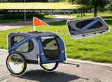 Blue/Gray Dog Bike Trailer 3 Access Doors, Large Off-Road Wheels & Ventilated Mesh Screen Pet 91165535