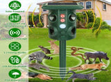 5 Modes Animal Repeller - Solar/USB Rechargeable, PIR Sensing, 3229Sq.ft Coverage, IP54 Waterproof, 17401052