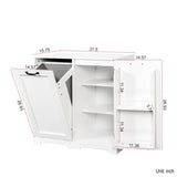 Laundry Cabinet with Doors and shelf, Tilt-Out Laundry Hamper, Freestanding Style, Adjustable Shelf, W331P280824
