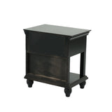 ZNTS Lyndon Nightstand With One Drawer and Shelf In Black Finish SR014359