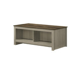 Nyla 43"W Gray Oak Coffee Table with Open Shelves Front and Back B061P234542