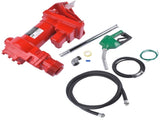 15 GPM 12V Fuel Transfer Pump Cast Iron with Discharge Hose Automatic Green Nozzle for Trucks 19700036