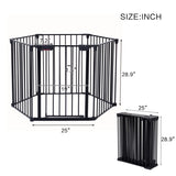 150" Adjustable Safety 6 Panels Play Yard Metal Doorways Fireplace Fence Christmas Tree Fence W206P150112