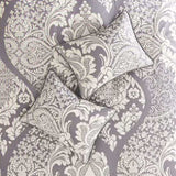 7 Piece Cotton Printed Comforter Set Grey King B03597028