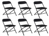 6pcs Injection Molding Classic Garden Plastic Folding Chair Black 75188255