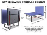 8ft Mid-Size Table Tennis Table Foldable & Portable Ping Pong Table Set for Indoor & Outdoor Games 59711211