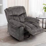 ZNTS Swivel and Rocking Recliner Chair with Massage and Heating Bonded Leather Sofa W1403P172912