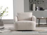 30.3"W Boucle Upholstered Swivel Accent Barrel Chair and Comfy Round Accent Single Sofa Chair, 360 W3188P400931
