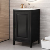 20.3" Bathroom Vanity with Sink, Functional Drawer, Door Shelf, Soft-closing Door, Black N759P218643B