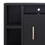 83 inch TV Stand Console for TVs up to 95 inches, No Assembly Required, Black Finish GL-B108P160201