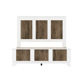 Farmhouse Wooden Platform Full Size Bed, Modern Platform Bed with Wooden Strip Decoration, Plywood WF530905AAK
