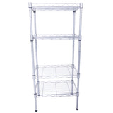 ZNTS XM-207S Rectangle Carbon Steel Metal Assembly 4-Shelf Storage Rack Silver Gray 93246884