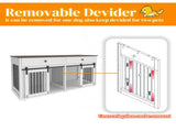 63'' Large Dog Crate Furniture for Double Dog, Wooden Dog Kennel with 2 Drawers,Divider and Sliding W2557P231672