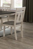 Cottage Style Dining Side Chair 2pc Set Upholstered Seat Chalk Gray Dining Room Wooden Furniture B011135057