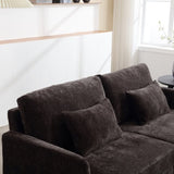 COOLMORE Mid Century Modern chenille Fabric Loveseat sofa, 2-Seat Upholstered Loveseat Sofa Modern W395P151900