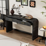 TREXM Unique Retro Silhouette Console Table with Open Style, Two Top Drawers for Entrance, Dinning WF317094AAB