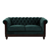 ZNTS VIVALUX 59.44" Chesterfield Velvet Loveseat Sofa,2-Person Rolled Arm Dutch Plush Upholstered Sofa N762P178705F