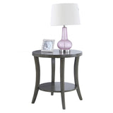 Perth Contemporary Oval Shelf End Table, Gray T2574P164759