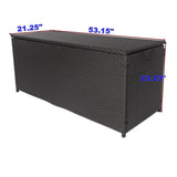 ZNTS Outdoor Storage Box, 113 Gallon Wicker Patio Deck Boxes with Lid, Outdoor Cushion Storage Container 62965331