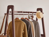Solid Wood Freestanding Clothing Garment Rack, 23.62"16.34"63.78", Mobile Wooden Clothes Hanger W5368P553346