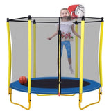 ZNTS 5.5FT Trampoline for Kids - 65" Outdoor & Indoor Mini Toddler Trampoline with Enclosure, Basketball 82509817