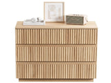 Handleless Grille-Finished 3-Drawer Bedside Table P2 Particleboard MDF & Melamine Veneer 33514426