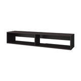 FM FURNITURE Central Floating media rack in melamine with two shelves. Wengue B128P283284