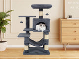 44" Multi-Level Cat Tree with Spacious Top Perch, 2-Door Condo & Hammock for Indoor Cats -Gray 97226898