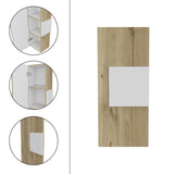 Vanguard Medicine Cabinet, Three Shelves, Single Door Cabinet -White / Light Oak B20092115