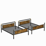 Twin XL over Twin XL Metal Bunk Bed, Industrial Detachable Bunkbeds with Safety Guard Rails for 78931135