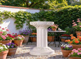 20.08" Sculptures Garden Statues, Large Roman Column Pedestal Cylinder Style, Magnesium Oxide Stone W6572P574582