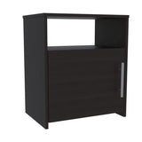 Nordico Nightstand , End Table, Side Table One Shelf, Single Door Cabinet, Metal Handle -Black B20091970
