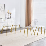 Modern simple transparent dining chair plastic chair armless crystal chair Nordic creative makeup W1151111205