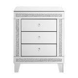 21.5 inch X15.8 inchX26.8 inchSilver mirror three drawer cabinet,Multi functional storage cabinet W1005P204649