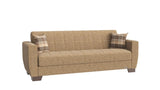 PrimeNest Zerova Collection Upholstered Convertible Sofabed with Storage, Brown B030P286469