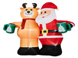 Santa Claus Hugging Reindeer Inflatable 6.8ft, 190D Polyester Christmas Yard Decor with 6 LED 16150534