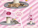 59in Large Tall Christmas Tree Cat Tower 2 Cat Condos & Scratching Post, Soft Fleece Cat Tree 91734077